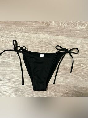 Black Tie-Side Bikini Bottoms